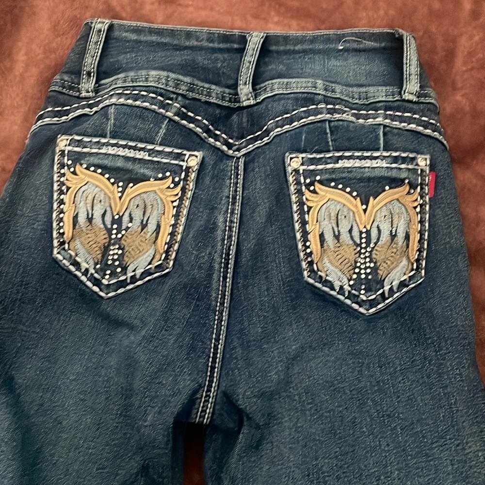 bedazzled bootcut jeans worn 2 times were too tight good if you are 5’2-5’4